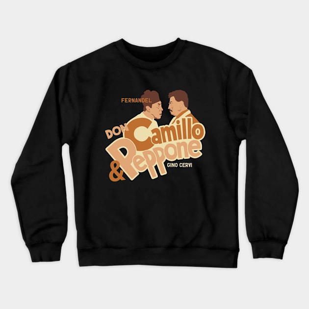 Don Camillo and Peppone Illustration - Fernandel Crewneck Sweatshirt by Boogosh